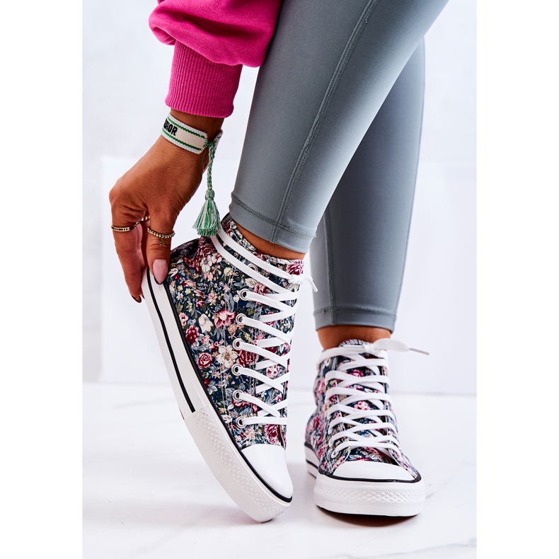 FS2 Hohe Turnschuhe mit grünen Nollie-Blumen mehrfarbig 1