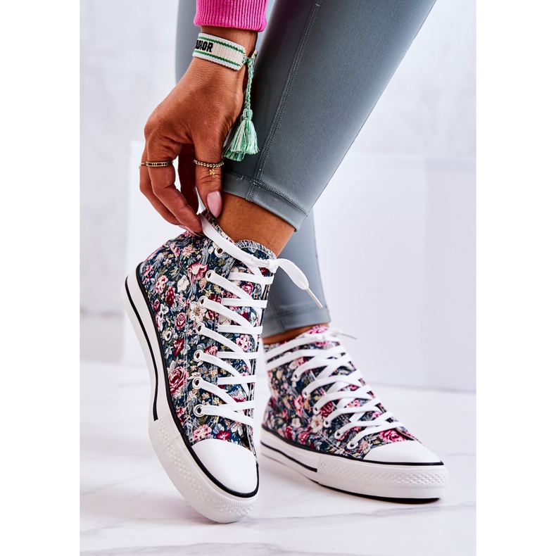 FS2 Hohe Turnschuhe mit grünen Nollie-Blumen mehrfarbig 2