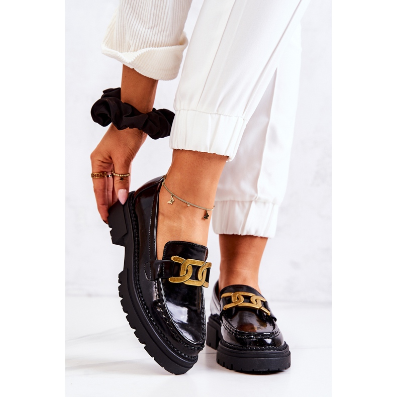 PL5 Lackierte Loafer mit La.Fi-Dekoration Black Laurene schwarz 2