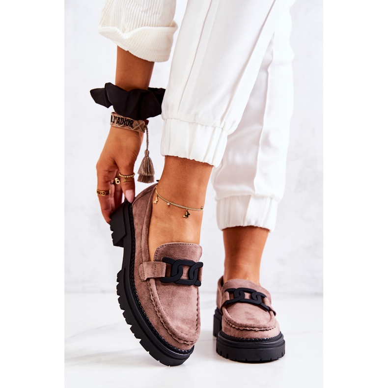 PL5 Wildleder-Loafer mit La.Fi Cappucino Laurene-Dekoration braun 2