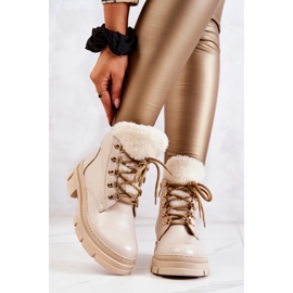 PF1 Warme Lederstiefel Beige Molissa-Stiefel 2