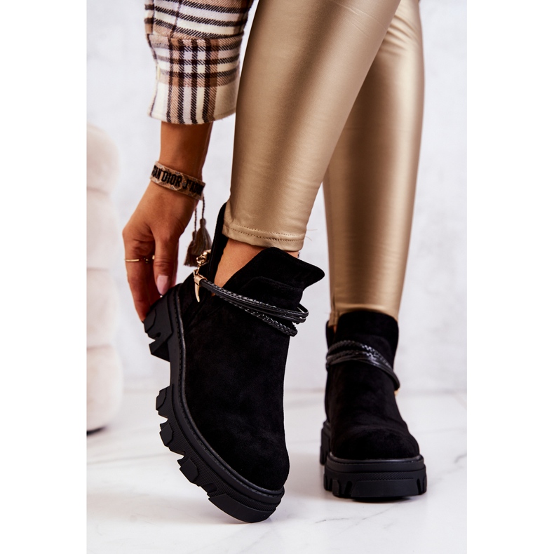 PS1 Arbeiterstiefel aus Wildleder mit Streifen Schwarz Moriah 1