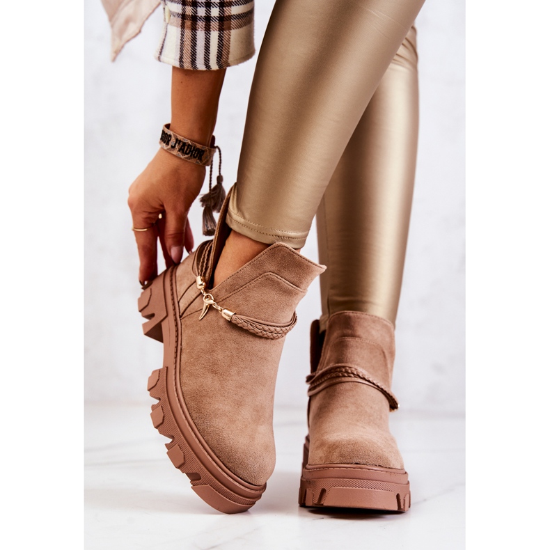 PS1 Arbeiterstiefel aus Wildleder mit Streifen Beige Moriah braun 2