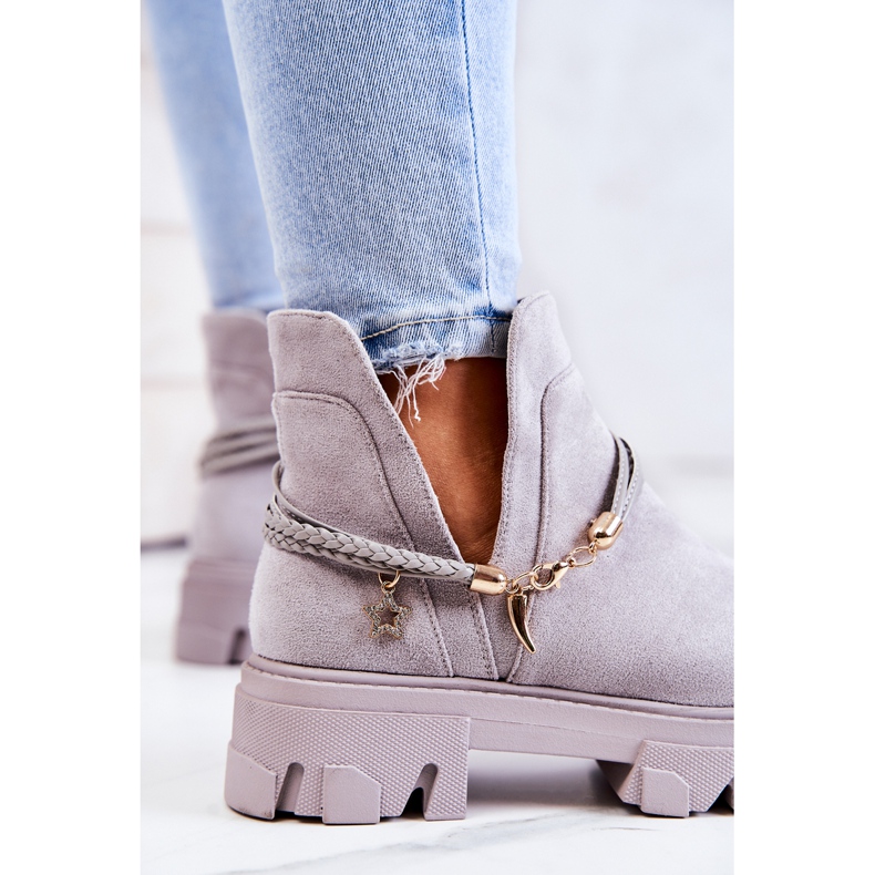 PS1 Arbeiterstiefel aus Wildleder mit Streifen Grau Moriah 1