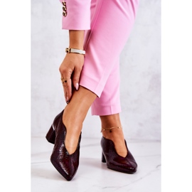 PA2 Pumps aus Leder in Schlangenlederoptik Burgund Alissa rot mehrfarbig 2