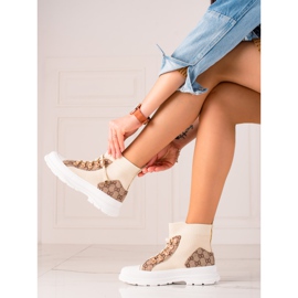 TRENDI Hohe Sportschuhe beige braun 1