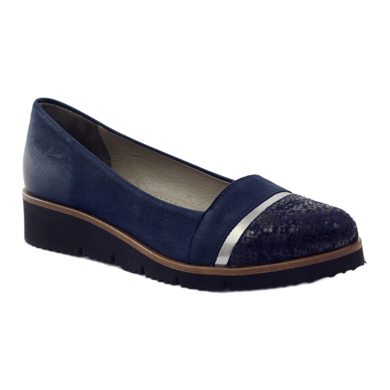 Edeo Damen Leder Marine Blue Pumps 2325 blau 1