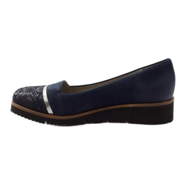 Edeo Damen Leder Marine Blue Pumps 2325 blau 2