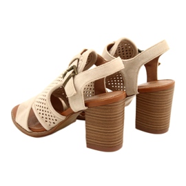 Beige Openwork Women's Evento Sandalen 21SD35-3581 2