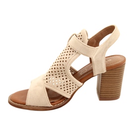 Beige Openwork Women's Evento Sandalen 21SD35-3581 1