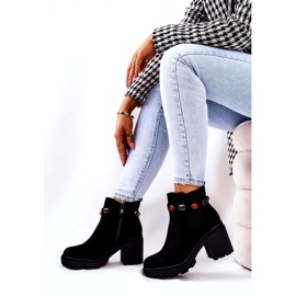 SEA Damenstiefel an der Ferse mit Kristallen Schwarz Macbeth 1