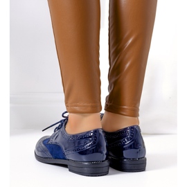 Marineblau lackierte Oxford-Schuhe aus Holland navy blau 1