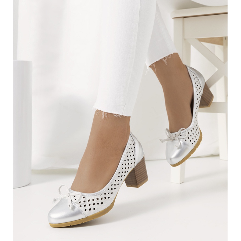 Pereira silberne durchbrochene Pumps silber- 1