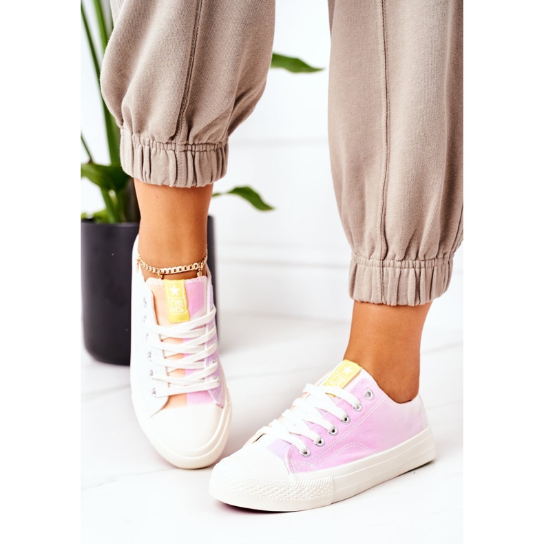 NEWS Klassische Ecoma Sneakers mit Farbwechsel für Damen weiß mehrfarbig 2