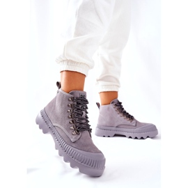 Lederstiefel Big Star II274365 Grau 3