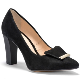 Marco Shoes 1008P schwarze Velourspumps mit Verzierung 2