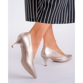 Marco Shoes Bequeme und klassische 1039P Platin Stilettos mit niedrigen Absätzen golden 2