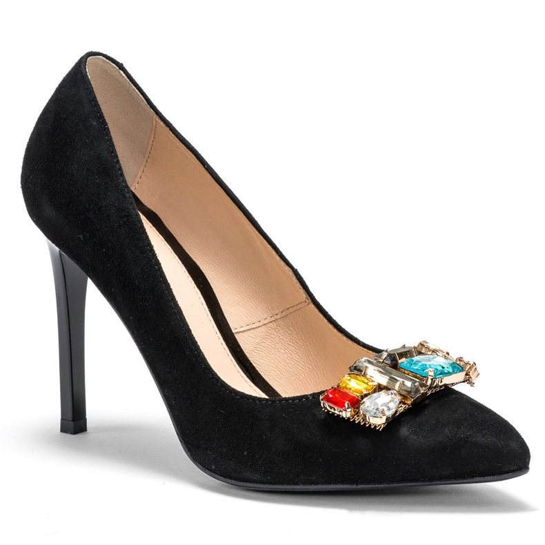 Marco Shoes 1057P schwarze Nieten mit großen Steinen 2