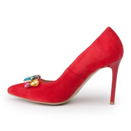 Marco Shoes 1057P rote Nieten mit großen Steinen 2