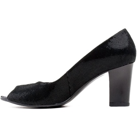 Marco Shoes 316P schwarze Pumps mit praktischem Schnitt auf der Vorderseite 2