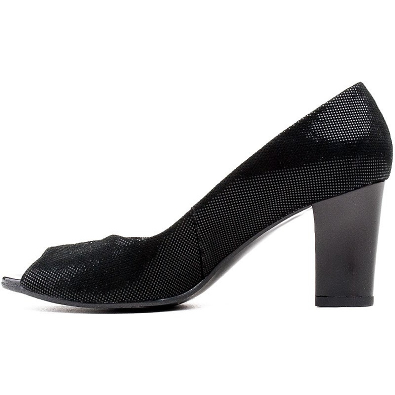 Marco Shoes 316P schwarze Pumps mit praktischem Schnitt auf der Vorderseite 2