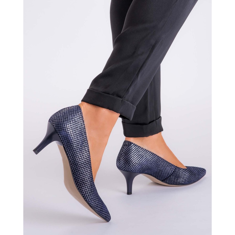 Marco Shoes Bequeme und klassische marineblaue 1039P High Heels 2