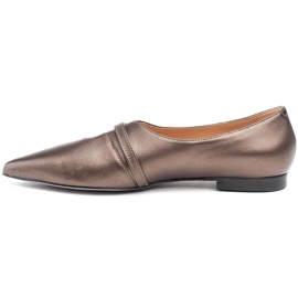 Marco Shoes Schmale 1332P Metallic-Ballerinas mit Riemen braun 2
