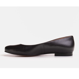 Marco Shoes Ballerinas aus schwarzem Narbenleder 1