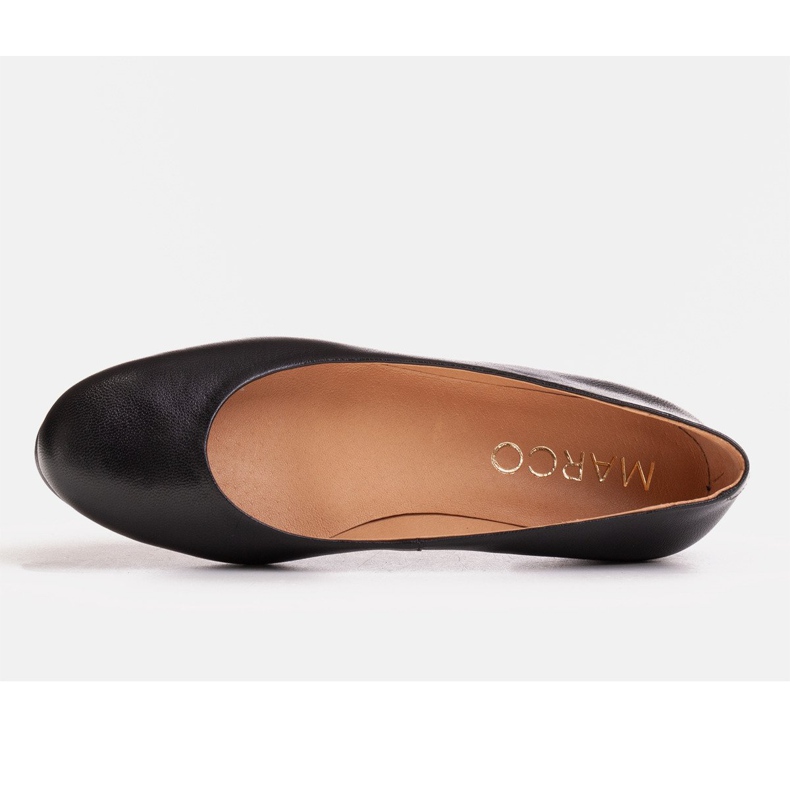 Marco Shoes Ballerinas aus schwarzem Narbenleder 2
