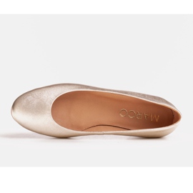 Marco Shoes Ballerinas aus goldenem Wildleder 2