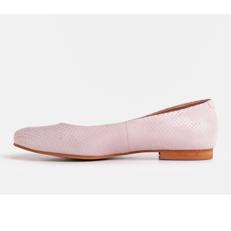 Marco Shoes Ballerinas aus natürlichem versilbertem Wildleder rosa 1