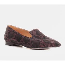 Marco Shoes Lordsy Ballerinas aus Veloursleder im Schlangenledermuster schwarz 1