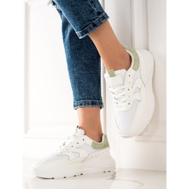 TRENDI Stylische Sneaker mit Glitzer weiß 1