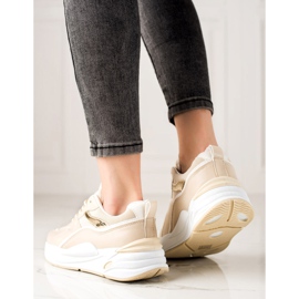 Ideal Shoes Turnschuhe auf der Plattform beige 1