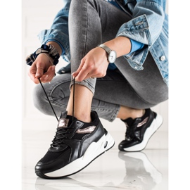 Ideal Shoes Turnschuhe auf der Plattform schwarz 1