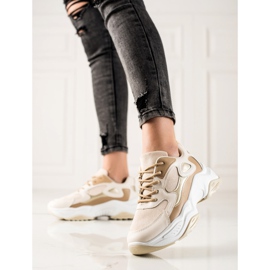 Marquiz Modische Turnschuhe beige braun 1