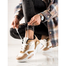 TRENDI Mode-Turnschuhe weiß braun 1