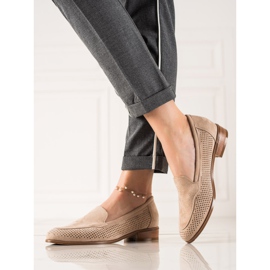 Vinceza Durchbrochene Wildlederschuhe beige 1