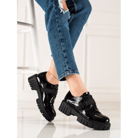 La.Fi Plateauschuhe mit Schnalle schwarz 1