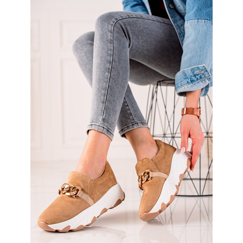 W. Potocki Potocki Wildleder-Turnschuhe beige 1