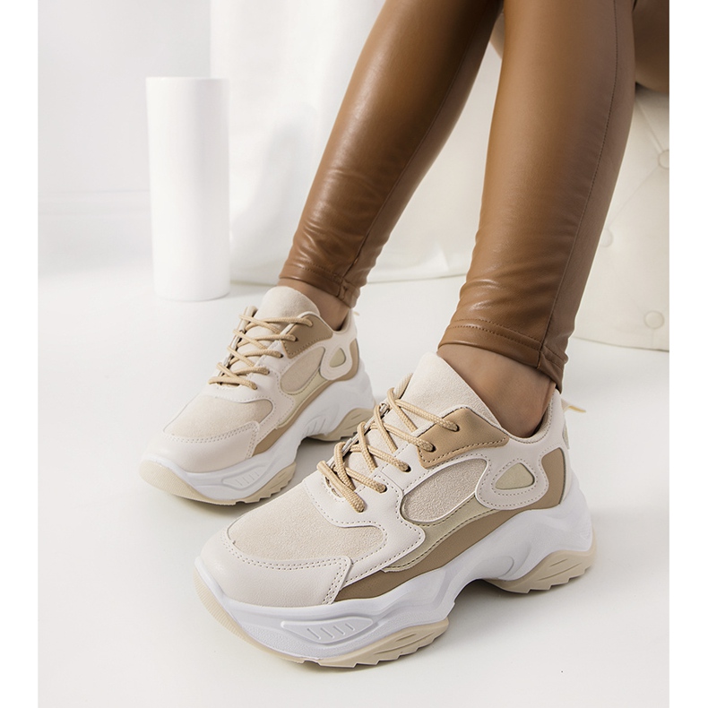 Beigefarbene Harkins-Sneakers für Damen 1
