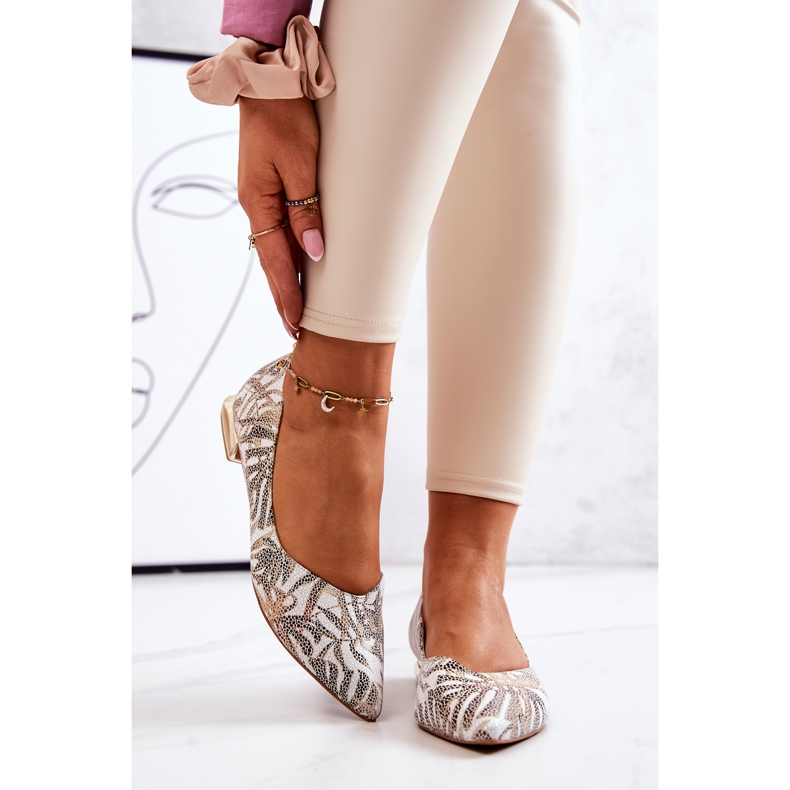 Ballerinas für Damen Laura Messi Leder Golden 2193 mehrfarbig 1