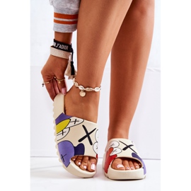 PS1 Bedruckte Gummipantoffeln Beige Monster 2