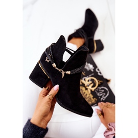 PS1 Inessa Cowboystiefel aus schwarzem Wildleder mit Streifen 1