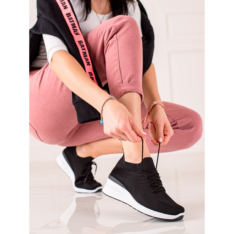 Goodin Schnürschuhe mit Keilabsatz schwarz 1