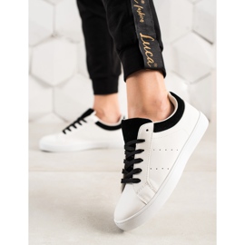 TRENDI Weiße Sportschuhe mit Öko-Leder schwarz 1