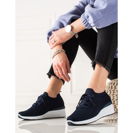 Goodin Schnürschuhe mit Keilabsatz navy blau 1