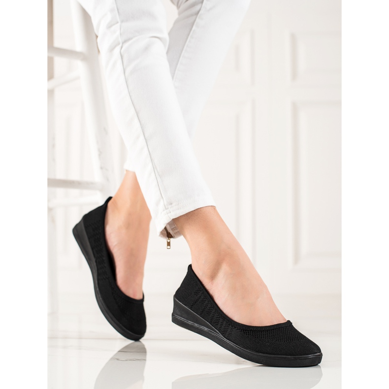 Evento Bequeme schwarze Ballerinas 1