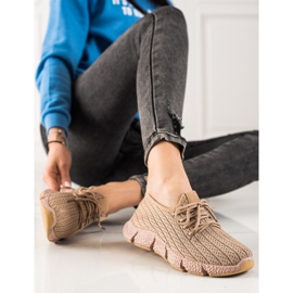 TRENDI Braune Sportschuhe beige 1