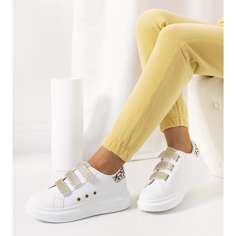 Herrick Damen-Sneakers in Weiß und Gold golden 1
